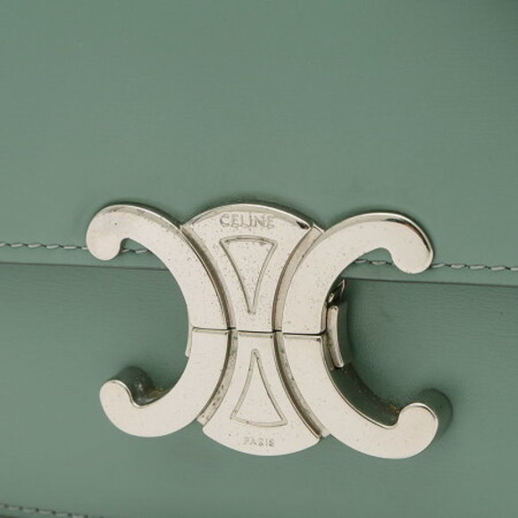 Celine Teen Triomphe Shoulder Bag Calfskin Celadon - Picture 3 of 7